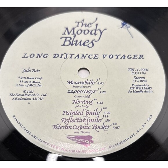 The Moody Blues – Long Distance Voyager Vinyl LP 33 Rpm Threshold TRL-1-2901 - Picture 7 of 9
